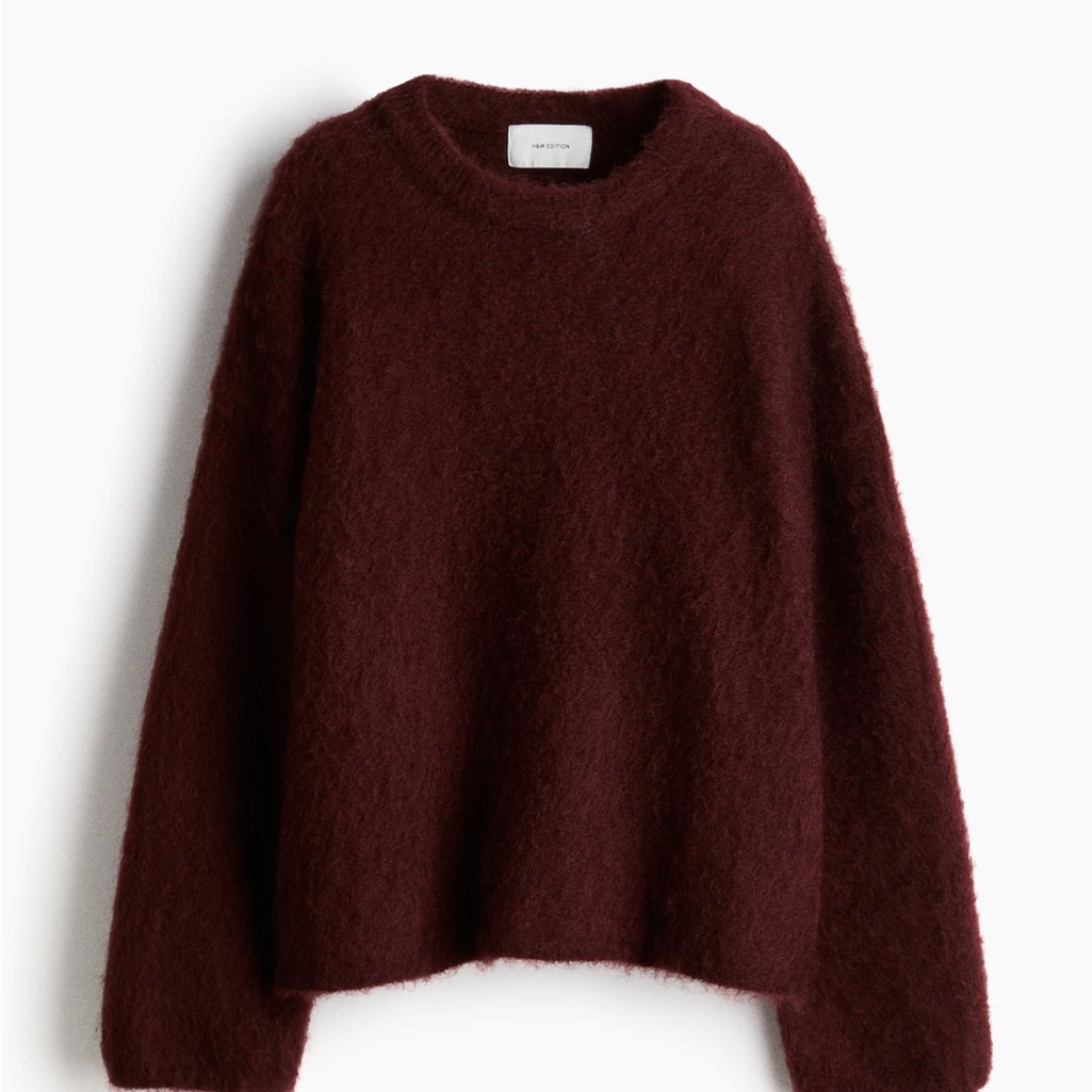 H&M Deep Red Crew Neck Sweater
